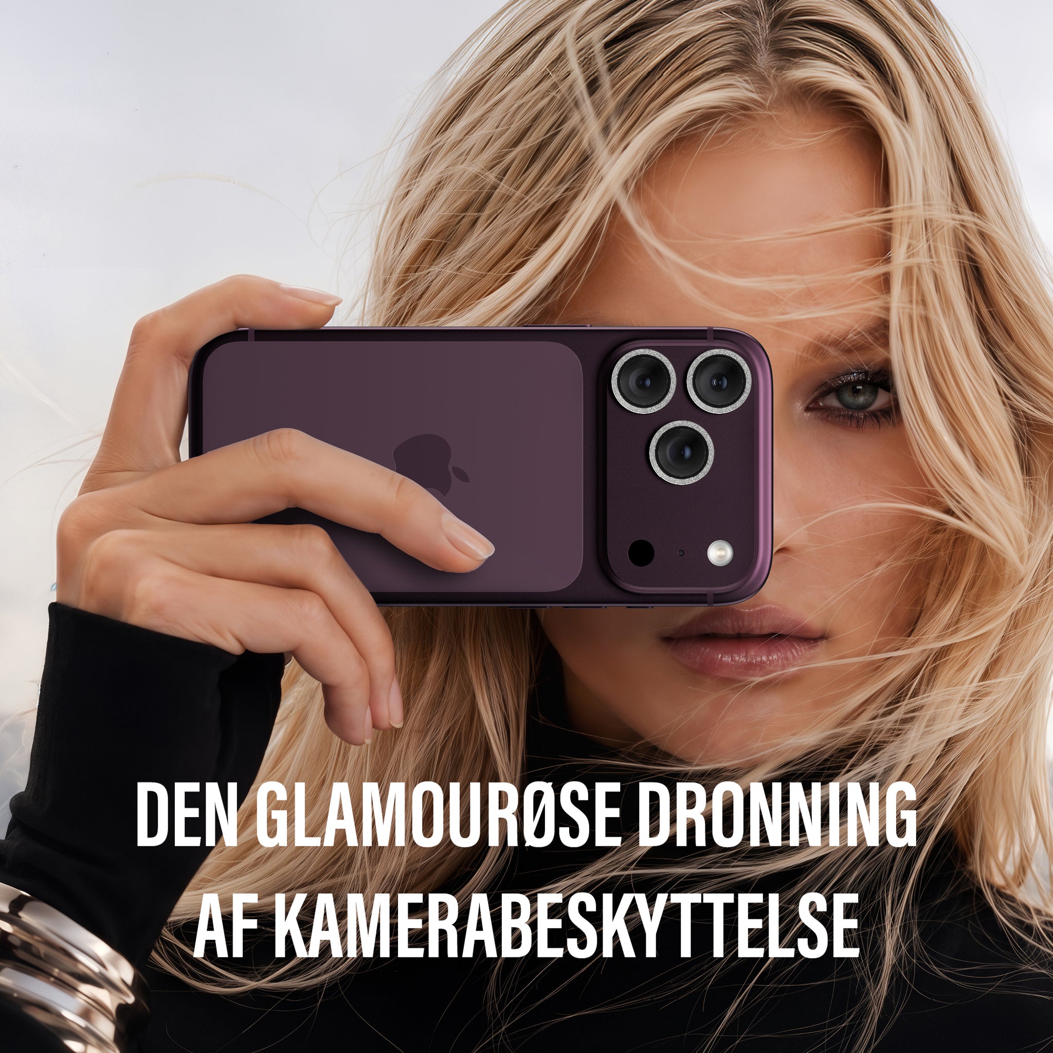 PanzerGlass® Hoops® Kameralinsebeskytter Glitter Sølv iPhone 18 Pro | 18 Pro Max